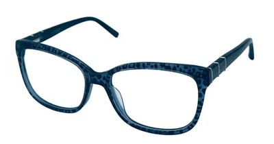 Jones New York Blue Leopard Mens Plastic Rectangle Eyewear Frame, J779 54mm - Image 1 of 4