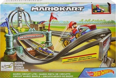 Hot Wheels Mario Kart Circuit Lite Track Set & Mario Car Vehicle New Xmas Toy 5+ - Image 1 of 4