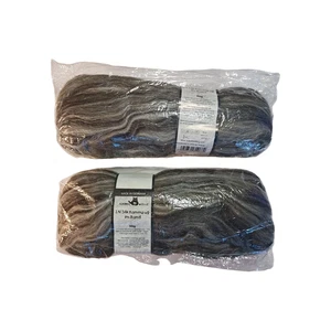 Lot of 2 Schoppel Wolle In Silk Kammzug im Band Gray Ombre In-Silk Roving Yarn - Picture 1 of 3