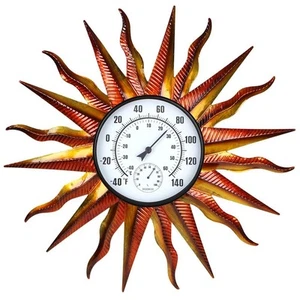 Large Outdoor Thermometer, Metal Wall Thermometer Hygrometer No Need Battery,... - Picture 1 of 7