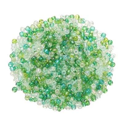 2000-Pack Glass Seed Beads, 2x1.4mm/0.08x0.06 Inch Bugle Beads [Green Color] - Изображение 1 из 4