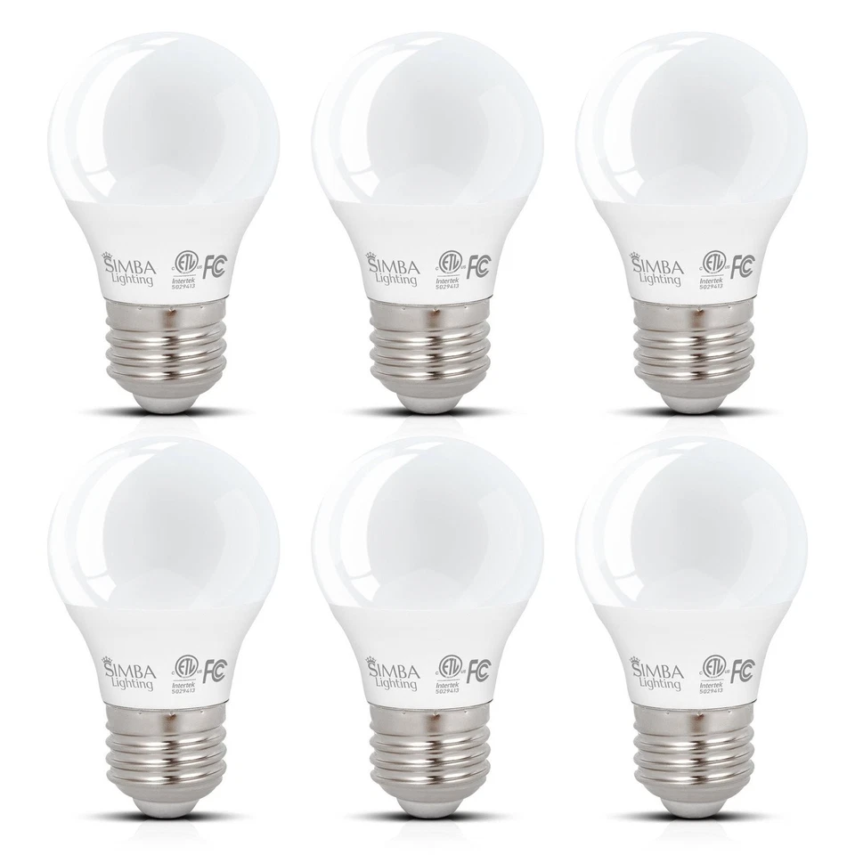 [Pacote com 6] Lâmpadas LED A15 ETL listadas 5W 120V 40W equivalentes E26 3000K branco macio - Imagem 1 de 4