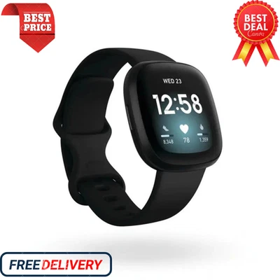 Умные часы Fitbit Versa 3 на запястье, для здоровья и фитнеса с GPS! - Изображение 1 из 4