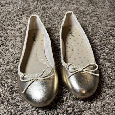 Pisos de ballet dorados Cat & Jack talla 13 para niñas pequeñas Foto 1 de 4