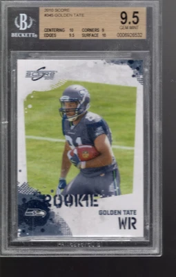 SLA157- 2010 Score Signatures #345 Golden Tate Auto - BGS GemMt (9.5) - Image 1 of 2