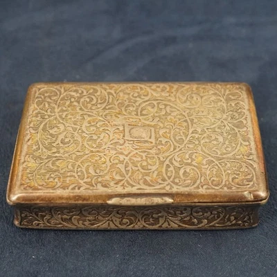 Caja de tabaco vintage de filigrana de vid plateada, 88,3 g - Envío gratuito EE. UU. Foto 1 de 4