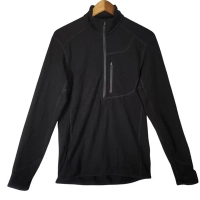Icebreaker Merino GT Men's Small Black Half Zip Long Sleeve Base Layer Wool Top - Image 1 of 4