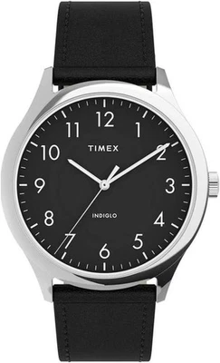 Nuevo reloj clásico de cuero negro Timex Easy Reader para hombre TW2T71900 Foto 1 de 3