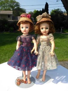 2 VINTAGE MISS REVLON VT-18 IDEAL PLAY FASHION DOLLS w DRESSES & HATS - Bild 1 von 24