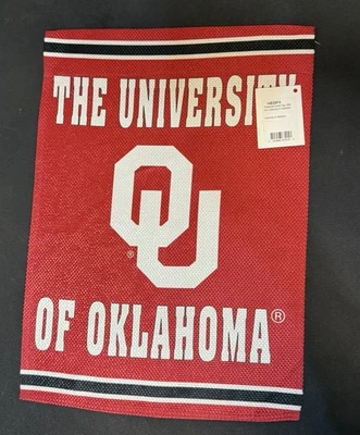 "Bandera de jardín de gamuza en relieve Univ Oklahoma 12,5x18"" fútbol americano de la NCAA de Evergreen" Foto 1 de 3