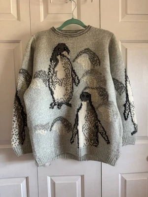 Roberta Frost Hand Knit Sweater A Large Medium Size 100% Virgin Wool  Vintage - Image 1 of 4