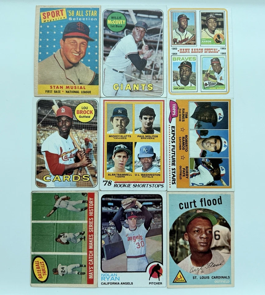 Vintage Baseball Lot 50s 60s 70s Stars Mays Musial Aaron Ryan Brock Molitor - Image 1 of 4