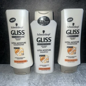 Schwarzkopf Gliss Hair Repair Ultra Moisture 1 Shampoo & 2 Conditioner Keratin - Picture 1 of 1