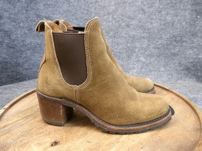 Botas Chelsea Frye Sabrina Mujer Talla 7 Marrón Gamuza Cuero Pull On Boho Western Foto 1 de 4
