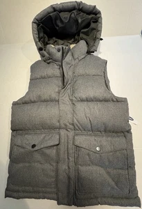 Mens Hooded Small Gray Puffer Vest Old Navy New With Tags - Picture 1 of 11