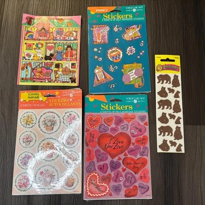 Pegatinas vintage Forget Me Not Sandylion Bears San Valentín perfume perfumado Foto 1 de 4