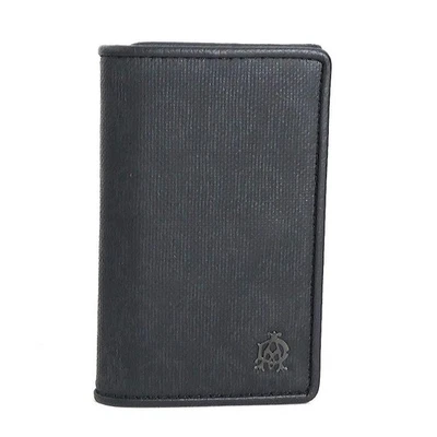 Auténtico estuche para llaves Dunhill de cuero negro/plateado - h30998a Foto 1 de 4