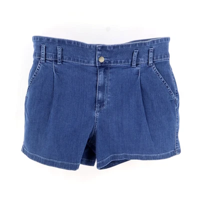 a.n.a. Pantalones Cortos de Jean A New Approach Para Mujer 14 Azul Lavado Medio Plisado Tiro Alto Foto 1 de 4