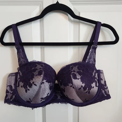 Torrid Curve Padded Underwire Push Up Bra Purple Lace Size 40C - Image 1 of 4