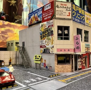 1/64 Diorama Car Garage Model LED City Parking Commercial Building Scene Model - Picture 1 of 17