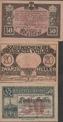 Austria 3 notes Set  Notgeld  1920  Uncirculated Banknote - Image 1 of 4