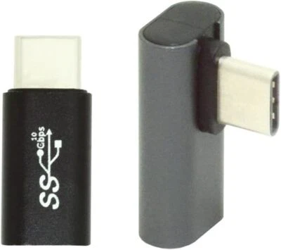 2pcs Angled & Straight USB 3.1 Type C Male to USB-C Female Power Data 10Gbps Ada - Image 1 of 4