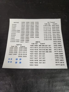 BE Walthers Decal Sheet For 85' Horizon Fleet Commuter Coach New HO 1/87 - Picture 1 of 1