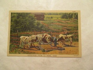 Iowa Postcard Greetings from Le Mars IA - Picture 1 of 2