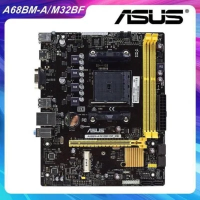 Asus A68BM-A/M32BF/DP_MB AMD Socket FM2b DDR3 Motherboard with Windows 10 Tested - Image 1 of 4