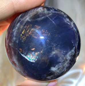 BEAUTIFUL DARK MIDNIGHT NAVY BLUE ROSE QUARTZ POLISHED CRYSTAL SPHERE *2 - Picture 1 of 7