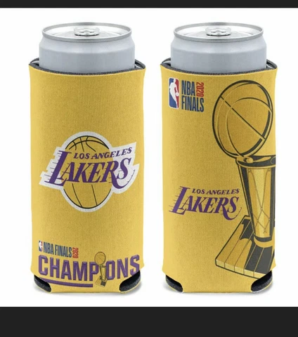 LOS ANGELES LAKERS 2020 NBA CHAMPS 12 0Z SELTZER SLIM CAN COOZIE COOLER HOLDER Cover