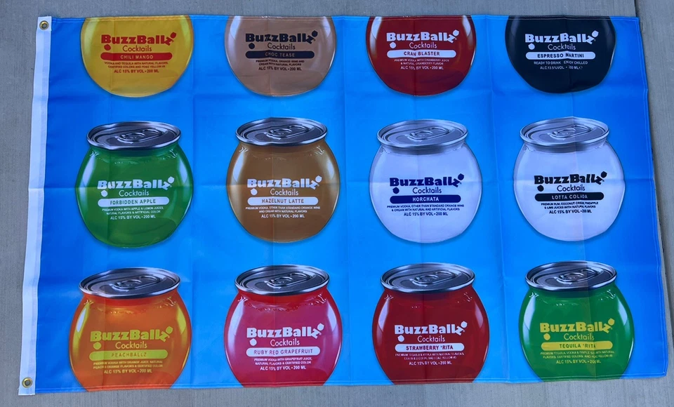 Bandera BuzzBallz 3x5 pies Tequila Fresa Rita Garaje Regalo Pared Foto 1 de 1