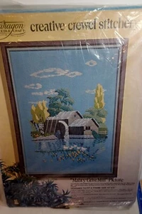 NOS Vintage 1974 Paragon Stitchery Creative Crewel Kit Mabry Grist Mill 12x16 - Picture 1 of 5