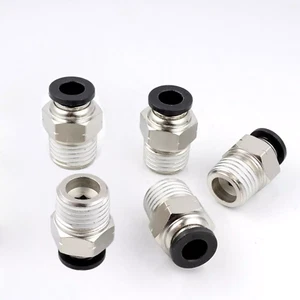 Push to Connect Hsoe Fittings Straight 3/8" Tube OD to 1/2" NPT Male Thread 5Pcs - Picture 1 of 12