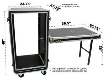 OSP 20-Space ATA Shock Mount Deep Amp Flight Rack Case w/ Table - SC20U-20SL - Image 1 of 4