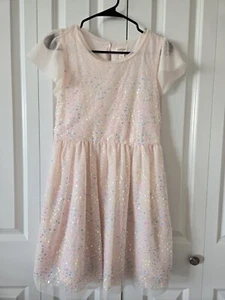 Cat & Jack Girls Belle Flutter Sleeve Sequin Dress - X-Large 14-16  - Picture 1 of 5
