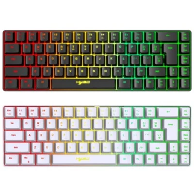 68 Keys Small Compact USB Wired Rainbow Light Up Backlit Gaming Keyboard for PC - Image 1 of 4