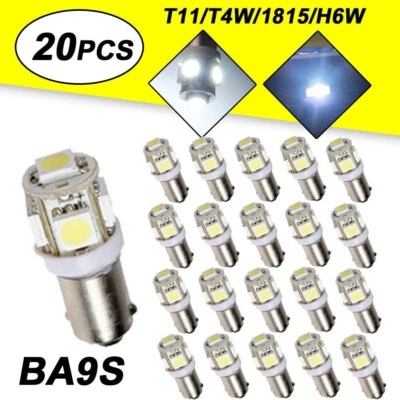20Pcs BA9s 1895 H6W 53 57 Bayonet LED Light Bulbs for Instrument Dash Bulb White - Image 1 of 4