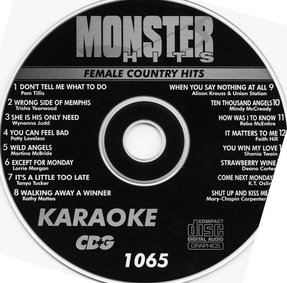   KARAOKE MONSTER HITS CD+G FEMALE COUNTRY HITS #1065 - Image 1 of 1