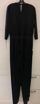 Mono para mujer Calvin Klein de terciopelo negro con cuello en V, talla grande nuevo sin etiquetas Foto 1 de 4