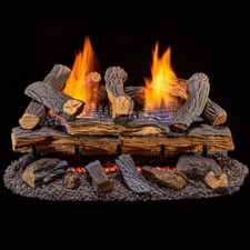 Duluth Forge DLS-24R-1 45K BTU Vented Realistic 18" Natural Gas Oak Log Set Fireplace (210049)