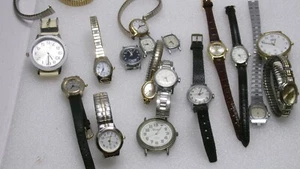 VINTAGE ( WATCHES ) 19 Lot Misc Brands/ Non TESTED/ SEE PHOTOS - Picture 1 of 8