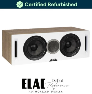 Referencia de debut ELAC, altavoz con cable central bidireccional, gabinete de MDF, blanco/roble Foto 1 de 4