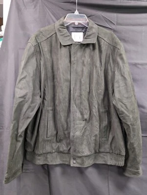 Prieto Barcelona Men's Charcoal Leather Jacket Size 60 - Image 1 of 4