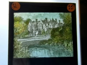Magic Lantern Slide Late 1800's early 1900's Handpainted mansion - Bild 1 von 1