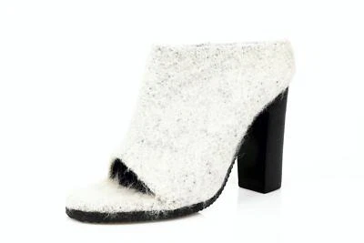 Mules/saltos femininos TIBI "LEONA MOHAIR" tecido cinza gelo tamanho. 39 NOVO NA UE! - Imagem 1 de 4