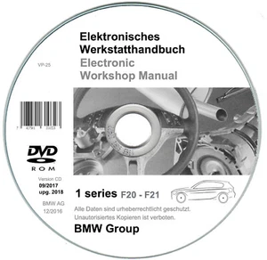 Bmw Serie 1 F20 - F21 (2011-2018) manuale officina workshop manual su cd - Foto 1 di 4