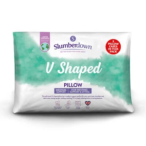 Slumberdown V Shaped Medium Support Back Sleeper Pillow - Picture 1 of 7