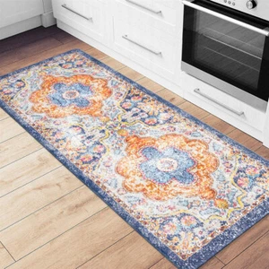 Kitchen Mats Distressed Bohemian Vintage Anti-fatigue Standing Bath Mats 18"x47" - Picture 1 of 10