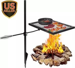 Swivel Campfire Grill Heavy Duty Steel Grate, over Fire Camp Grill with Carrying - Picture 1 of 9